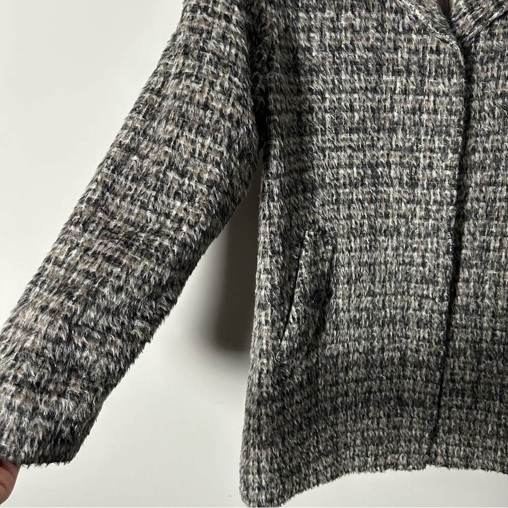 Katherine Kelly Alpaca Wool Blend Tweed Coat Grey Womens 14 - Picture 5 of 9